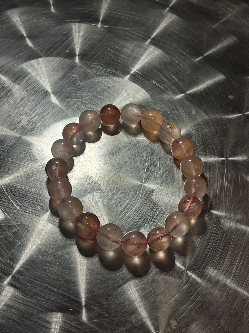 Handcrafted Pink Crystal Bead Stretch Bracelet
